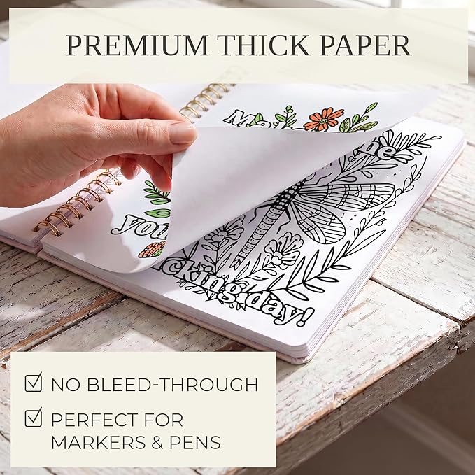 Beautiful Coloring Book Set of 2 for Adult Relaxation - Funny Coloring Books with Floral Designs for a lot of Laughs - The Perfect Stress-Relieving Gift for Women