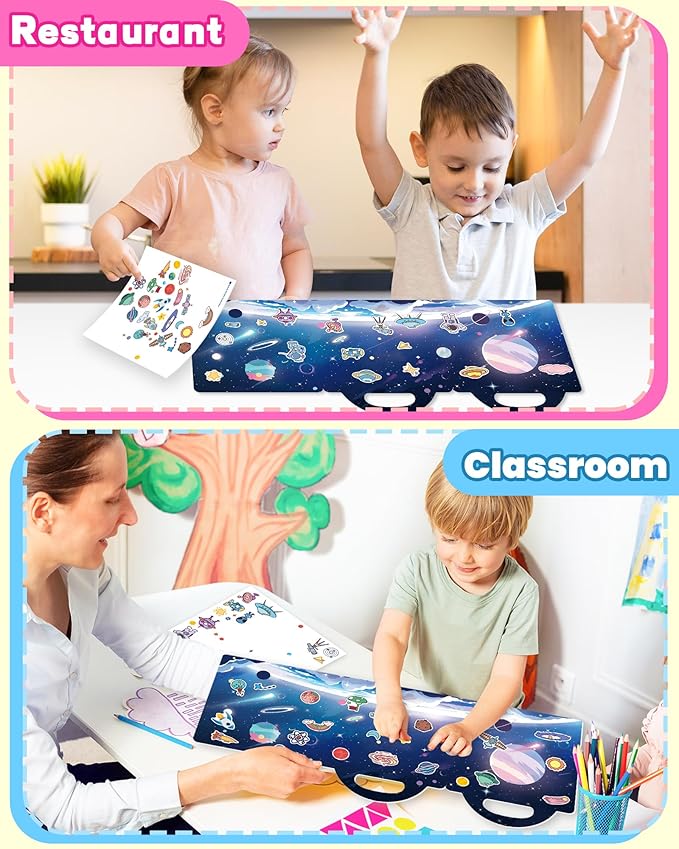 Walenced Reusable Sticker Book for Toddlers, Travel Stickers for Kids, Toddler Craft Activities Toys, Birthday Gifts for Boys & Girls