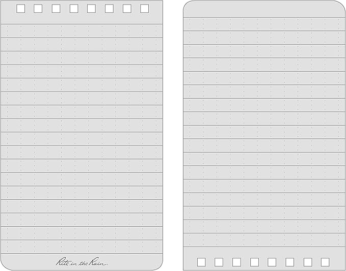 Rite in the Rain Florescent Top Spiral Notebook, 3” x 5”, Hi Vis Green Cover, Universal Page Pattern, 3 Pack (No. HV935-3)