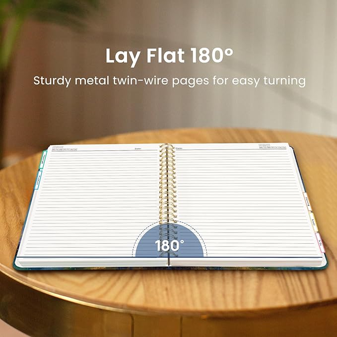 Large Spiral Lined Notebooks for Work with Removable Dividers & Tabs, 8.5"x11" Pretty Hardcover 5 Subject Notebook Journal for Women, College Ruled, Perfect for Study & Office Organization, 280 Pages,Starlit Peaks