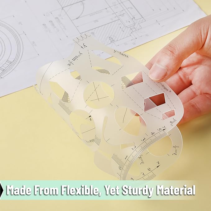 Mr. Pen- Geometric Drawing Template, Mathematical Functions Plastic Template Plastic, Shape Stencils for Drawing