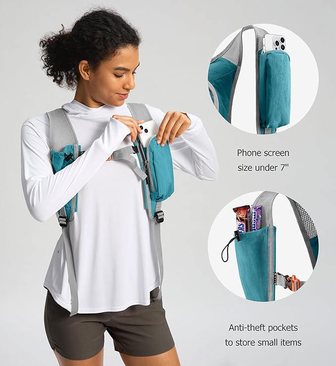 Uselike 10L Small Hiking Backpack Travel Daypack Lightweight Packable Back Pack for Women Men(Teal Blue)