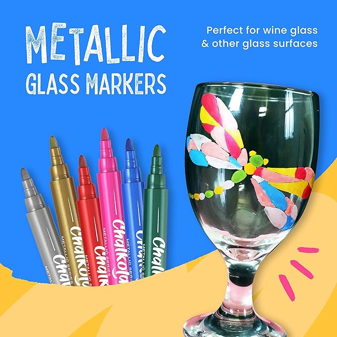 Chalkola Liquid Chalk Markers for Blackboard & Glass (Pack of 16, 6mm Reversible Tip) Washable Chalk Pens for Window, Bistro, Mirror, Car, Wall Calendar, Menu Board | Chalkboard Markers Erasable