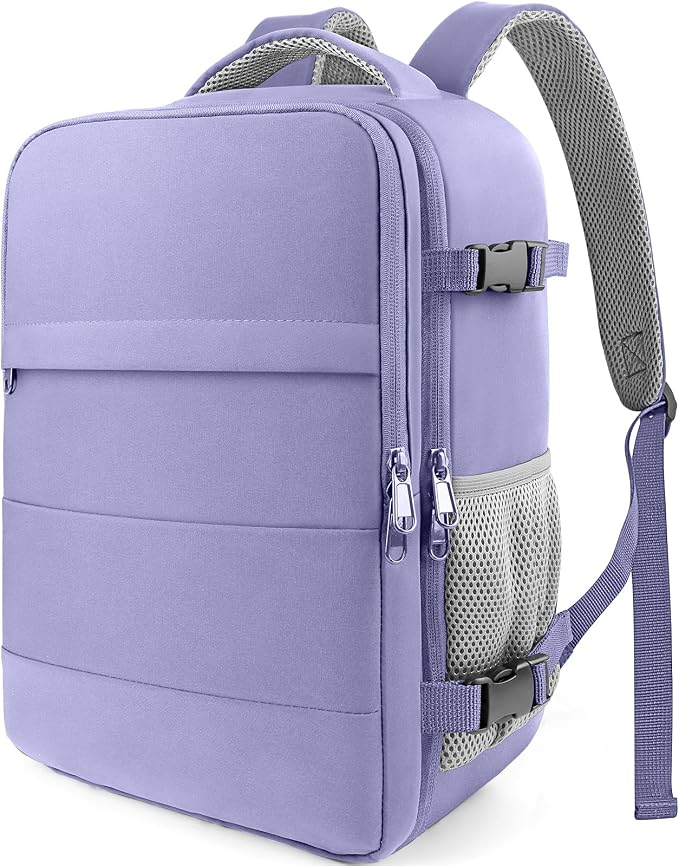 HOTOR Travel Backpack Flight Approved Bag Men Women, Medium Purple | TSA Carry on Luggage, 15.6inch Laptop, Casual Daypack Travel Essentials Nurse Bag for Work, Business, Weekender, College