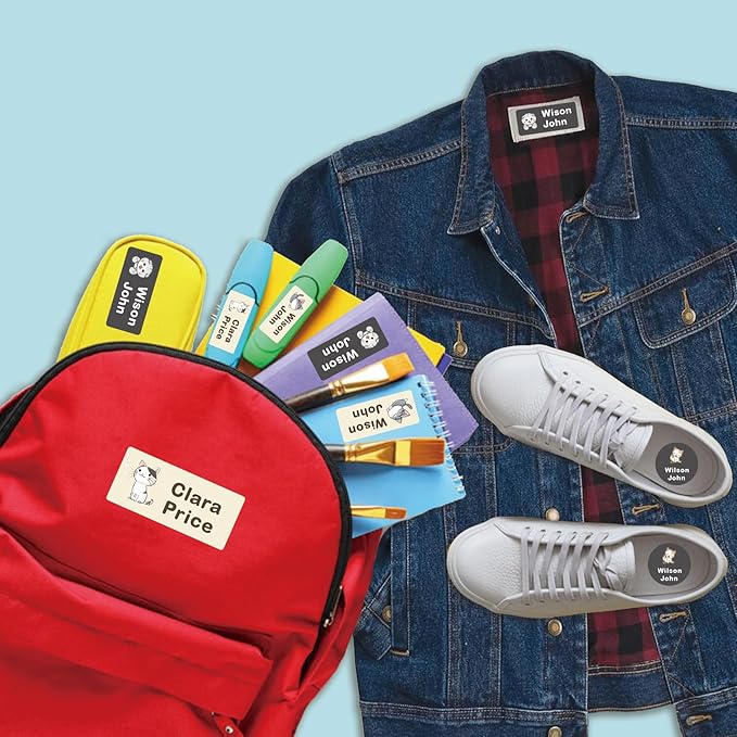 304 Personalized Daycare Labels with Name,Custom Waterproof Name Stickers,No Iron Sticker for Clothing Tags,Water Bottles,School Supplies,Personalized Name Stickers Labels for Clothes,Lunch Box