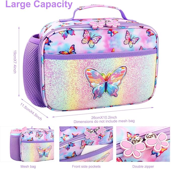 RHCPFOVR Kids Lunch Bag - Insulated Lunch Box for Boys Girls,Washable Lunch Bag and Reusable Toddler Leak-proof Lunchbox for School and Daycare