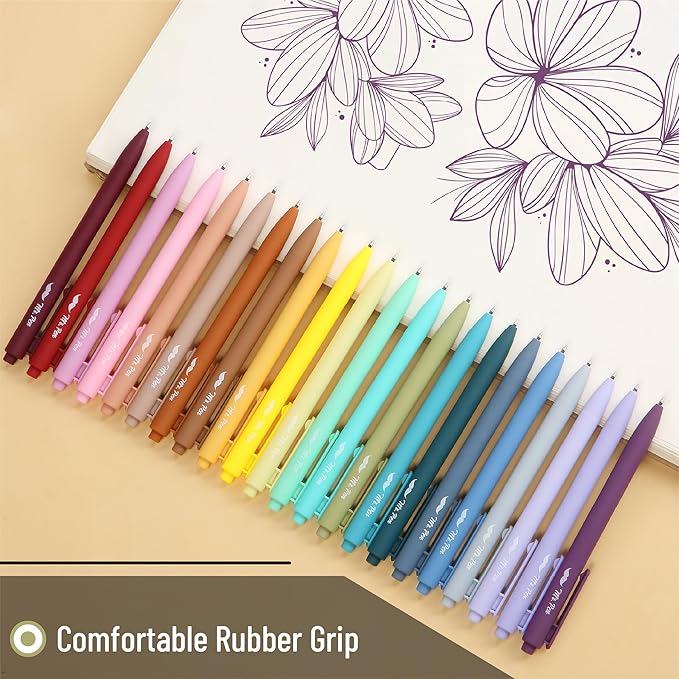 Mr. Pen- Retractable Gel Pens, 22 Pack, Vintage Ink, Fine Point 0.7mm, Fast Dry, Smooth Writing, Cute Pens for Drawing, Writing Planner and School Supplies