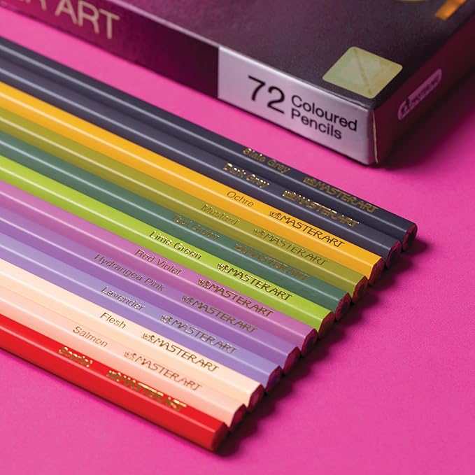 MASTERART Colored Pencils 72 Colors for Kids and Adults Coloring, Free Sharpener in the box