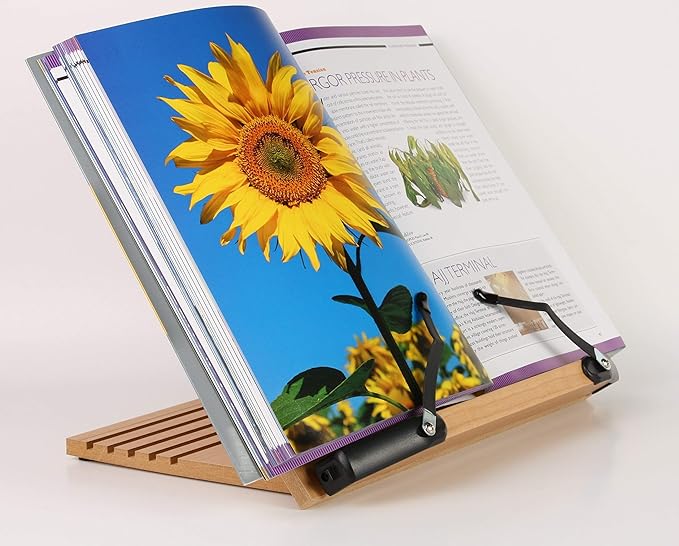 BS1500 11.8x8.5 Portable Adjustable Foldable Bookstand Holder for Reading Hands Free Large Thick Heavy Textbooks Cookbooks Tablets
