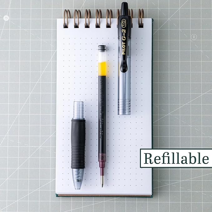 Pilot G2 Premium Refillable & Retractable Rolling Ball Gel Pens, Bold Point, Bold Gel Pens, 1.0 mm, Black Ink, 4-Pack