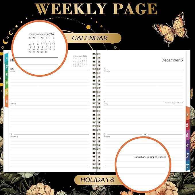 Planner 2026-2027 - Academic Planner 2026-2027, July 2026 - June 2027, 9" x 11", 26-27 Planner Weekly and Monthly, Colorful Tabs, Back Pocket, Perfect Daily Organizer - Butterfly