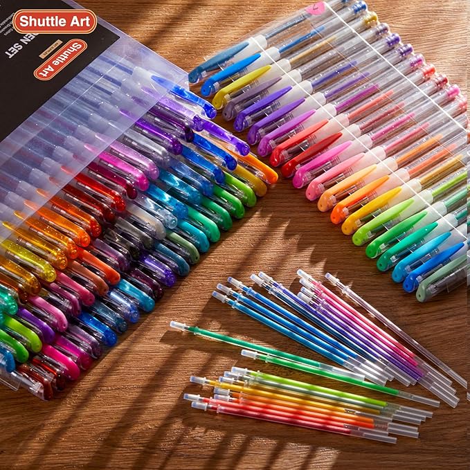 Shuttle Art 160 Pack Glitter Gel Pens, 80 Colors Glitter Gel Pens Set with 80 Refills for Adults Coloring Books Drawing Crafts Scrapbooking Journaling