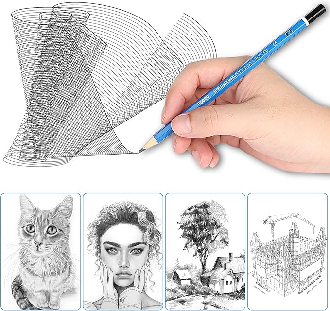 Profession Sketch Pencils 6B to 4H for Kids and Adults Drawing, Art Graphite Pencil for Artists Beginner Sketching