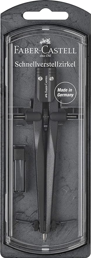 Faber-Castell Stream Quick-Set Compass - Black Stone, 174530