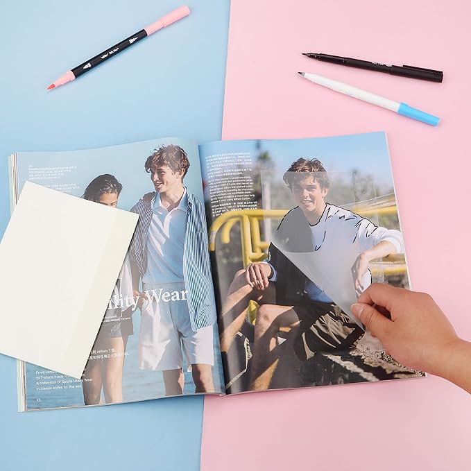 Mr. Pen- Transparent Sticky Notes, 5" x 7", 4 Pads, 200 Sheets, Large See Through Self-Adhesive Notes for Bible Journaling and Studying, Water-Resistant, Clean Removal