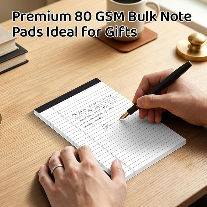 5x8 Lined Notepads 36-Pack - White Ruled Memo Pads with Firm Backing for Daily Lists, School Notes & Office Reminders | Smooth No-Bleed Paper for Students, Teachers & Professionals