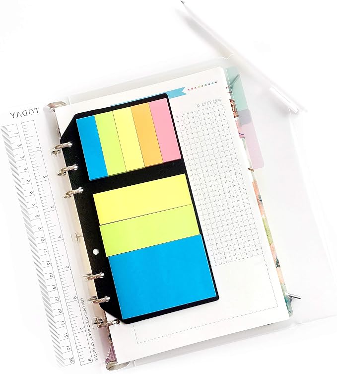Zelten Refills/Loose Leaves for A6 Cover Ring Binder/Personal Organizer/Planner(A6 6 Holes, Sticker Index Tabs)