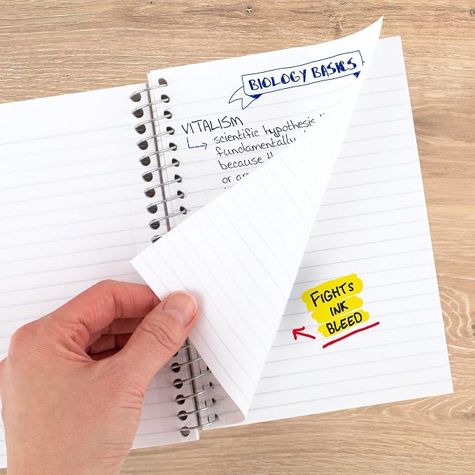 Five Star Spiral Notebook, 1 Subject, College Ruled Paper, 4-3/8" x 7", Small Size, 80 Sheets, Fights Ink Bleed, Water Resistant Cover, Black (450048AA2-ECM)
