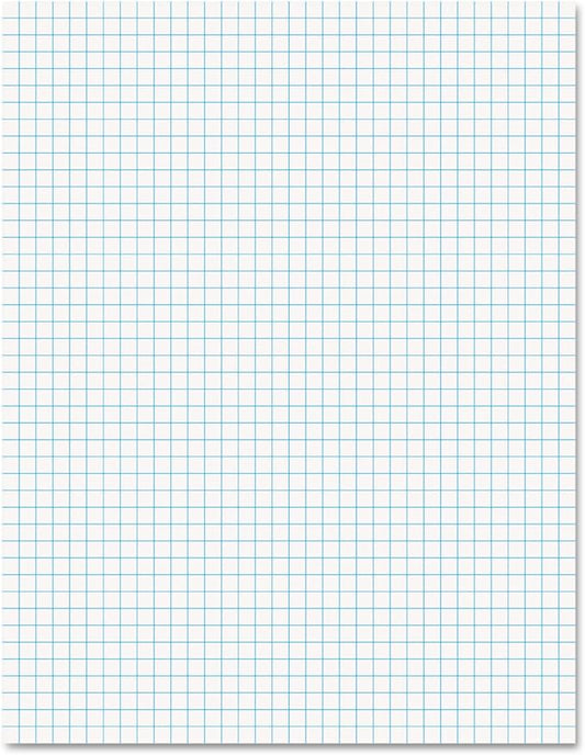 Ampad 8 1/2 x 11 Inches White Quad Pad, 4 Square Inch, 50 Sheets, 1 Each (22-030C)