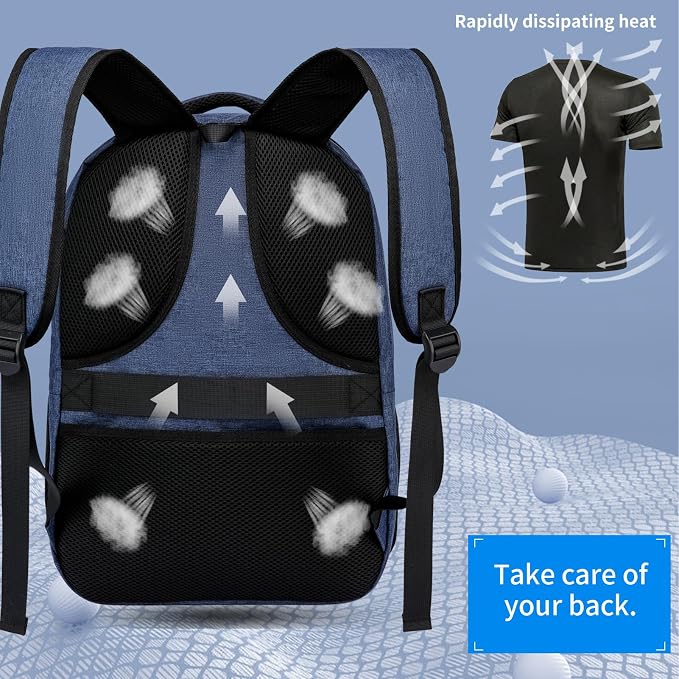 Backpack for Boys Mens, Sturdy Ergonomic Backpack for High School College | 15.6 Inch Bookbag with Laptop Compartments for School, Work Travel, Blue