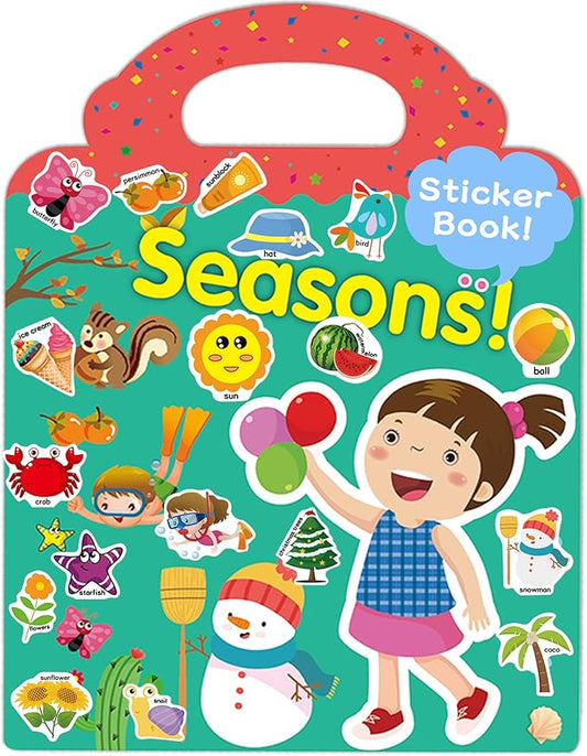 Benresive Reusable Sticker Book for Toddlers, Travel Stickers for Kids, Toddler Crafts Activities Toys, Birthday Gifts for Boys & Girls - Season