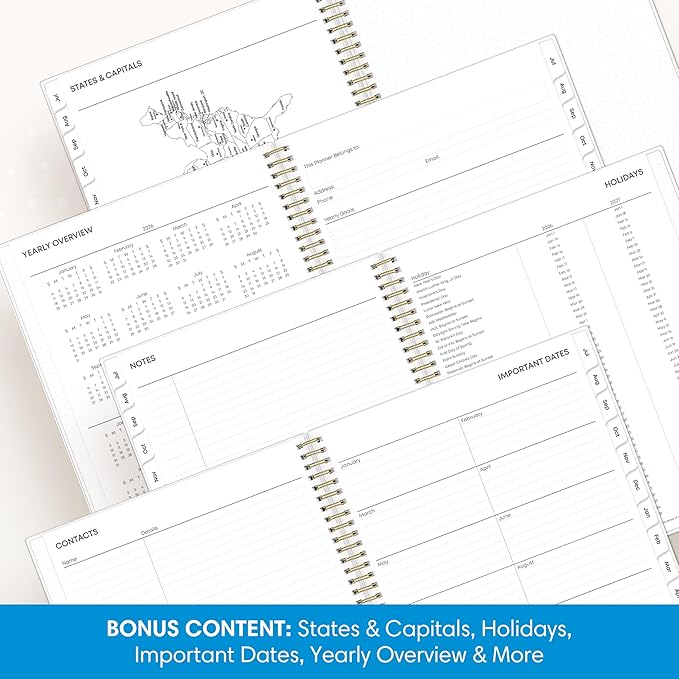 Blue Sky 2026-2027 Weekly and Monthly Academic Year Planner Calendar, July 2026 - June 2027, 8.5" x 11", Flexible Cover, Wirebound, Laminated Tabs, Storage Pocket, Gemma