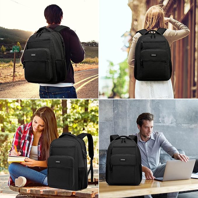 Backpack for Boys, Sturdy Backpack 36L for Boys Middle High School | 600D Water-Resistant Laptop Bag with 17.3 Inch Compartment, Ergonomic Anti-Theft Student Bookbag, Black