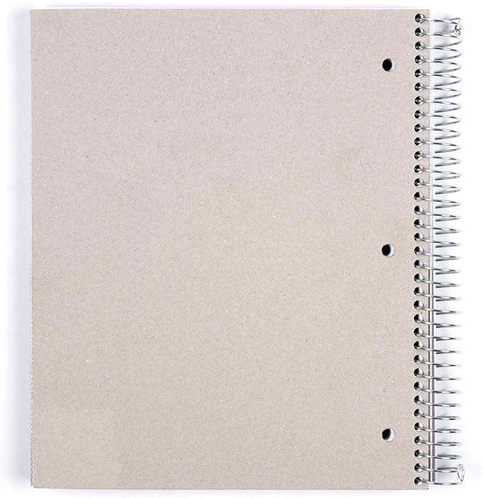 Mintra Office Durable Spiral Notebooks, 5 Subject (Spring Pink, Wide Ruled 1pk)