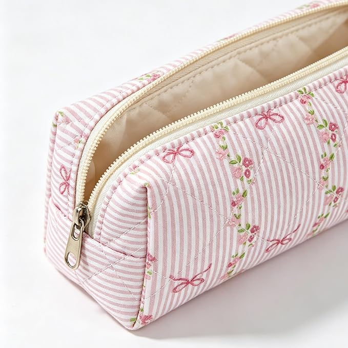 Pencil Case, Pencil Pouch for Women, Pencil Case Small, Pencil Pouch Aesthetic (Cute floral pink)