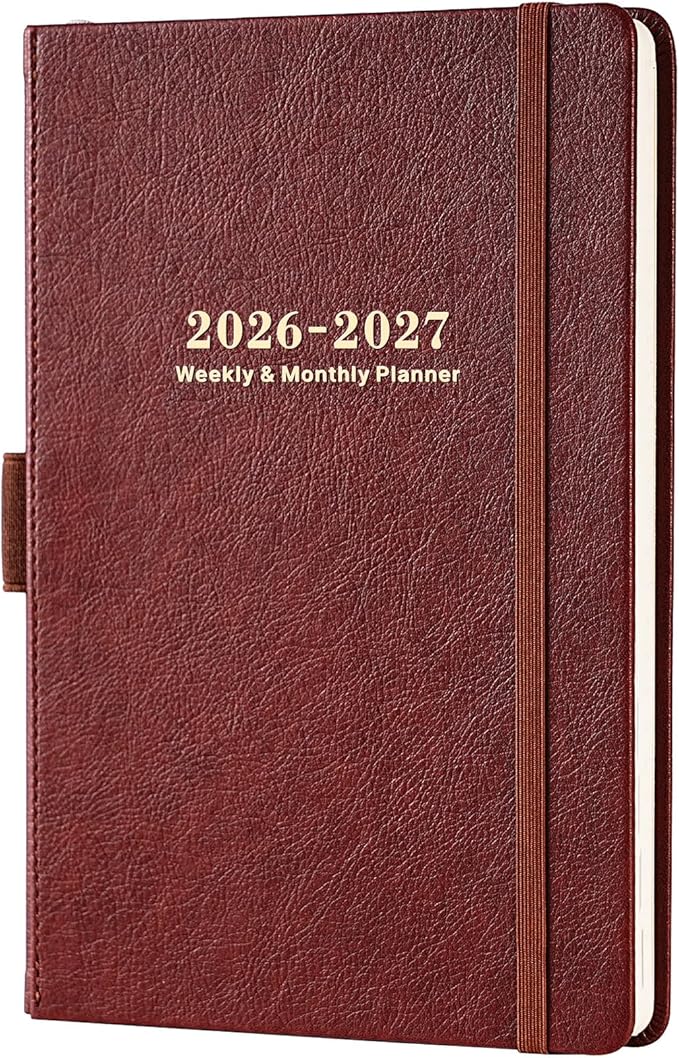 Planner 2026-2027 - Academic Planner 2026-2027, Weekly and Monthly Planner with Stickers, Faux Leather Cover, Jul. 2026 - Jun. 2027, 5.75" X 8.25", 26-27 Yearly Planner, Premium Paper, Pen Holder, Inner Pocket and 44 Notes Pages