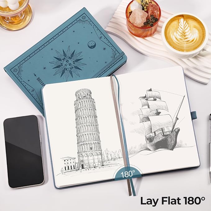 EMSHOI Blank Journal Notebook, 320 Pages, A5 Size (5.7'' x 8.3'')