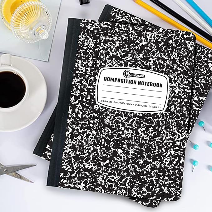 Rosmonde 1000 Pack (Pallet) Composition Notebooks Bulk, College Ruled, Pallet of Notebooks, 100 Sheets (200 Pages), 9-3/4 x 7-1/2, Bulk Notebooks for School, College & Office, 4-7 Days Transit