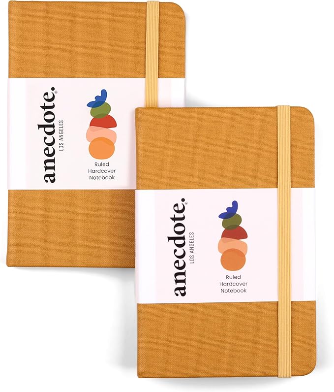 ANECDOTE. Small Journal Notebook for Men & Women, 192 Pages | Thick 80 GSM Lined Paper| Hardcover (5.5"x3.5" Pocket Size) | Daily Journaling Diary for Work, Travel, School & Office Use (Mustard)