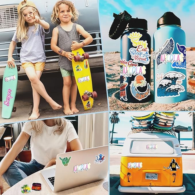 Custom Name Sticker Personalized First and Last Name Stickers Colorful Teacher Name School Waterproof Vinyl Decal for Water Bottles Tumbler Laptop Hard Hat Car Kindle Gifts for Kids Girl Boy