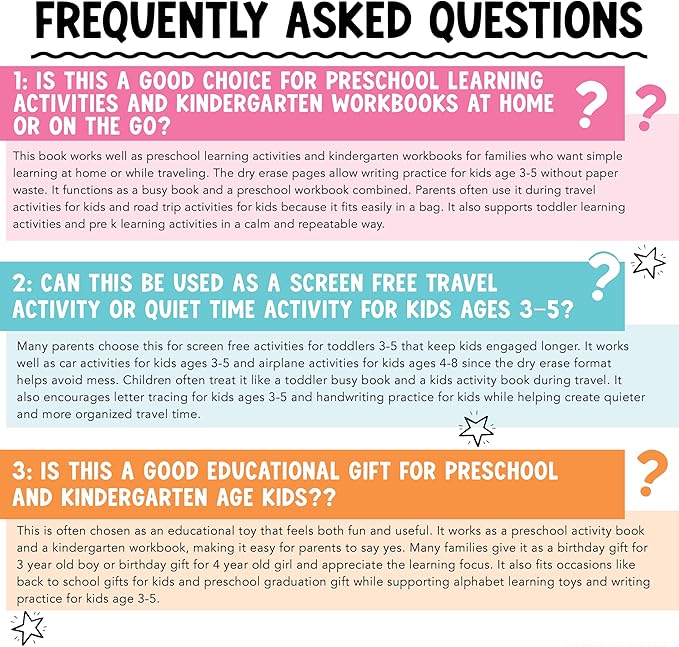 Hadley Designs Preschool Learning Activities - Dry Erase Letter Tracing for Kids Ages 3-5, Preschool Workbooks Age 3-4, Dry Erase Writing Practice for Kids Age 3-5, ABC Tracing Books for Kids Ages 3-5