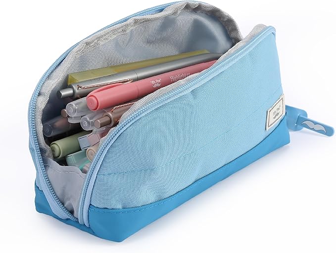 Mr. Pen- Fabric Pencil Case Pouch, Blue, Triangular Shape Pencil Pouch