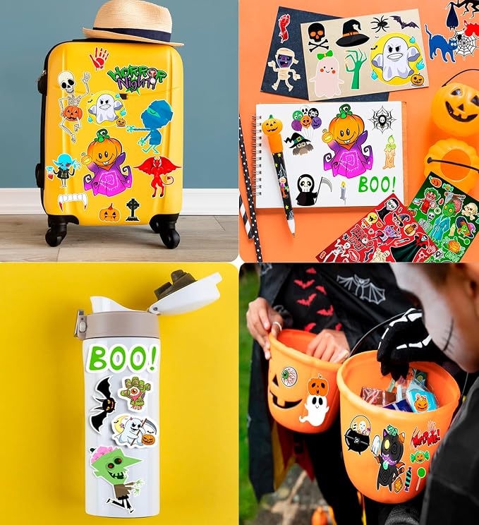 Halloween Stickers,Halloween Party Favors,36 Sheets Holiday Sticker, Hallowee-n Party Decoration Classroom Crafts Gifts Stickers for Teens Adults