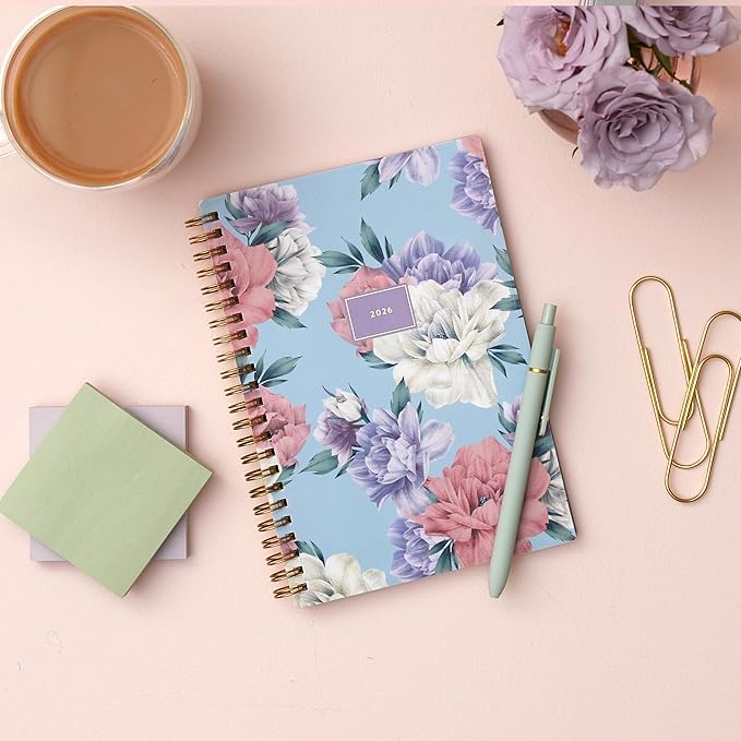 Blue Sky 2026 Weekly and Monthly Planner Calendar, January 2026 - December 2026, 5" x 8", Flexible Cover, Laminated Tabs, Durable Twin Wire Binding, Tula