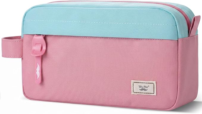 Mr. Pen- High Capacity Pencil Case, Large Pencil Pouch with 3 Compartments and 2 Pockets, Large Pencil Bag with Smooth Zipper, Cute Pencil Case Pouch Organizer, School Supplies for Teens