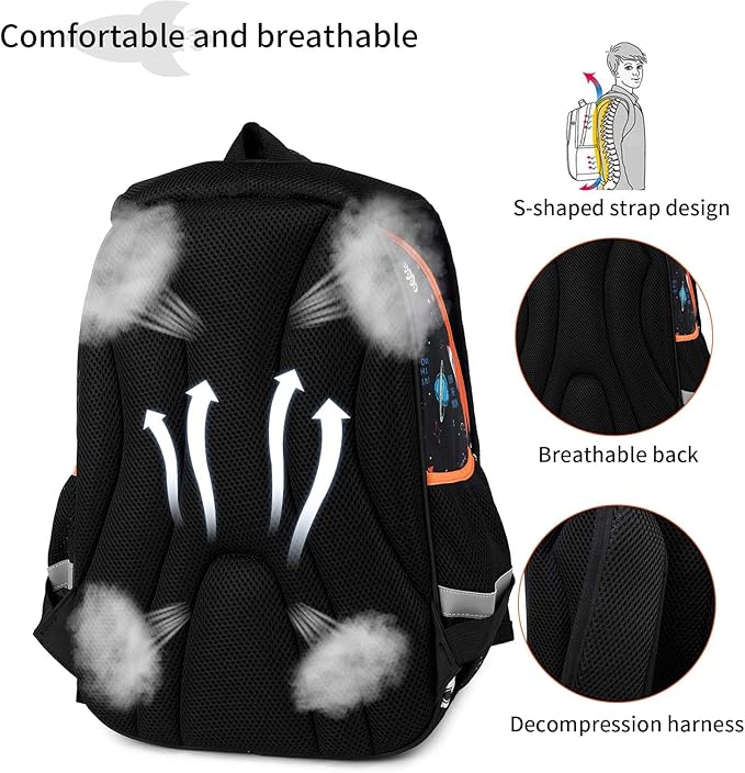 Cusangel Kids Backpack Boys, Elementary Kindergarten Preschool School Bag 16 inch Multifunctional Cute Large Capacity