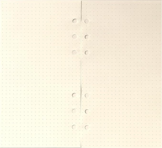 Zelten Refills/Loose Leaves for A6 Cover Ring Binder/Personal Organizer/Planner(A6 6 Holes, Dotted)