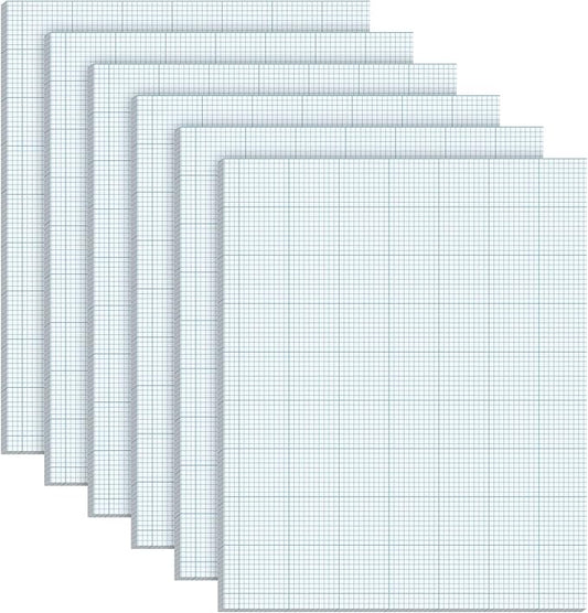 Ctosree 6 Pack 8.5" x 11"Graph Paper Pads, 10x10 Quad Ruled, 50 Sheets/100 Pages graph paper for Engineer Architect Designer Mathematician Draftsman