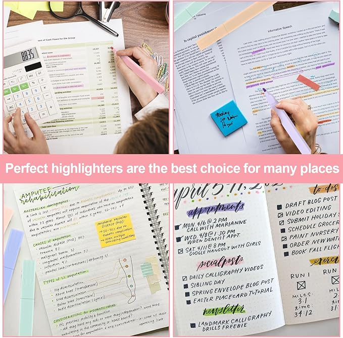 Utron 12pcs Bible Highlighters, Pastel Highlighter Set, No Bleed Bible Highlighters (12 Color)
