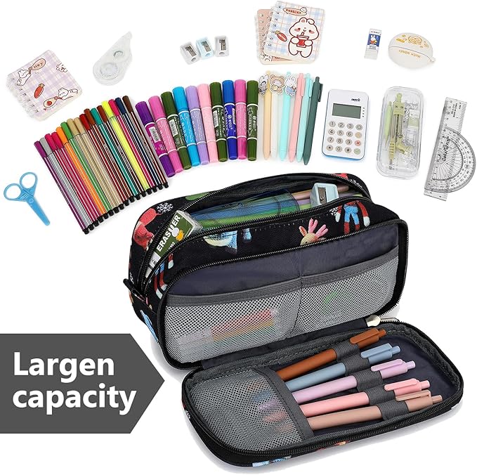 Mountain guest Pencil Cases for kids, Large Capacity Pencil Pouch, Office College School Marker Organizer Case pen for Men Women Adult Teens