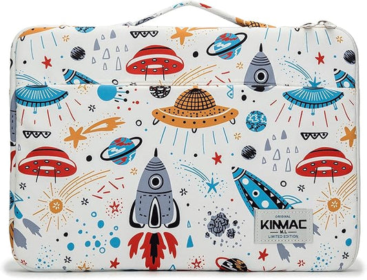 Kinmac 360° Cushion Protective Waterproof Laptop Case Bag Sleeve with Handle Compatible with LG Gram 16 inch and 15.6 inch-16 inch Laptop (Spaceship)