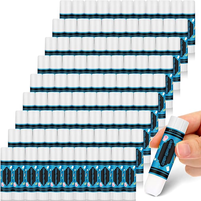 Zubebe 200 Pcs White Glue Stick Bulk Back to School Gifts First Day Sets 0.32 oz Washable Glue Stick for Crafts Home Classroom Prize Party Supplies Scrapbooking Crafting Supplies (Crayon)