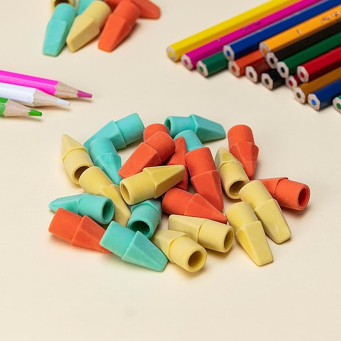 Mr. Pen- Pencil Erasers Toppers, 30 Pack, Colorful