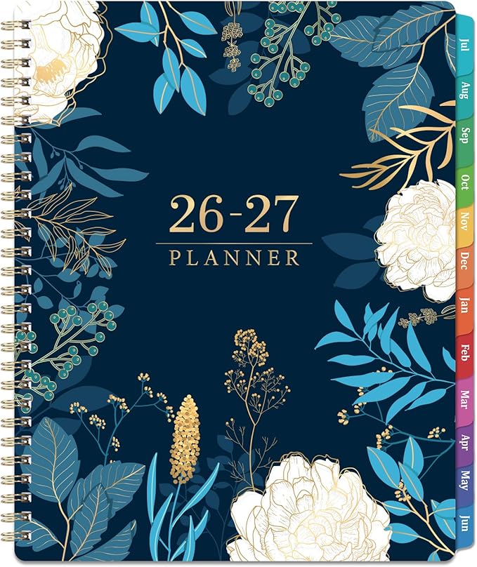Planner 2026-2027 - Academic Planner 2026-2027, July 2026 - June 2027, 7.87'' x 9.96'', Monthly Tabs, Twin-wire Binding, Thick Paper, Organizer for Work/School