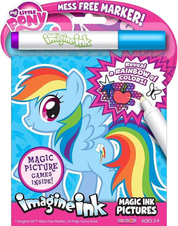 My Little Pony Imagine Ink Coloring Super Set - Bundle of 3 "MLP Mess-Free Coloring Books for Kids |My Little Pony Party Favors and Activities
