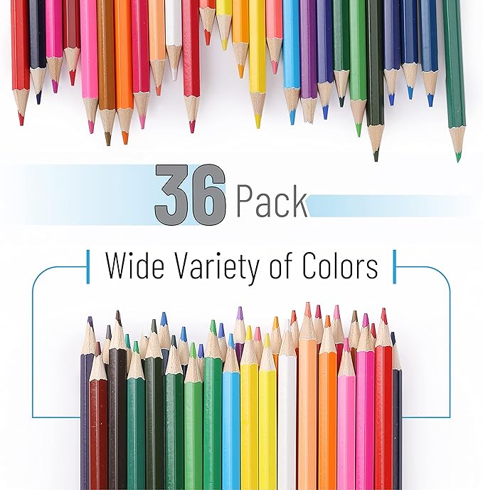 Mr. Pen- Colored Pencils for Adult Coloring Books, 36 Pack, Soft Core Color Pencils for Adult Coloring Book, Drawing, Sketching, Blending & Shading-Art Supplies